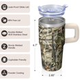thumbnail image 3 of 20oz Coffee Travel Tumbler with Handle and Straw, Geometric Stainless Steel Double Wall Insulated Mug Leak Proof, 3 of 5