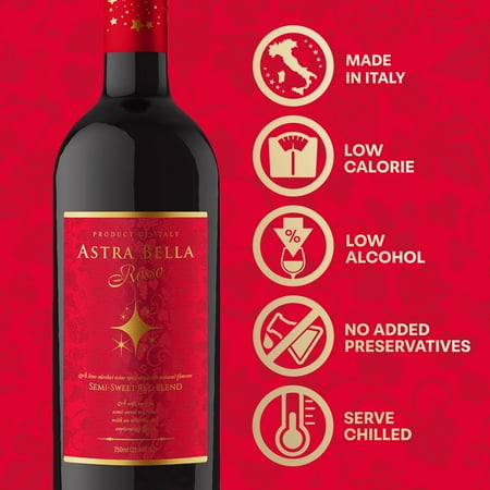 Astra Bella Full-bodied with a smooth taste Red Wines 750 ml Glass Bottle Italy 5 % ABV