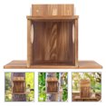 thumbnail image 2 of Comedero para hámster de exterior Comedero para ardillas de madera Caseta para ardillas Caja de alimentación para hámster de jardín Casa para ardillas Comedero para ardillas de exterior, 2 of 6