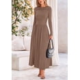 thumbnail image 4 of Vestido largo PRETTYGARDEN para mujer, primavera de 2025, con pliegues en A, 4 of 9