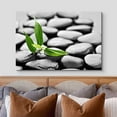thumbnail image 3 of IDEA4WALL Canvas Print Wall Art - Zen Meditation Black Beach Pebble with Sprouting - Plant Floral Nature Photography Realism Scenic Cool for Living Room, Bedroom, Office - 12"x18", 3 of 5