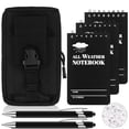 thumbnail image 1 of Xianlin-6 Pcs Ensemble de Carnets Imperméables, Carnet à Spirale Mini, Carnet en Papier Pierre Tout Temps, Couverture Noire, Carnet Tactique avec Grille pour Enregistrement d'Activités Extérieures, 1 of 4