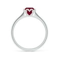 thumbnail image 2 of ANGARA Natural Classic Bezel-Set Round 1 ct Ruby Floral Engagement Ring in 14K White Gold for Women (Size-6mm) | July Birthstone, Birthday, Anniversary, Jewelry Gift for Women | Natural Ruby Ring, 2 of 9