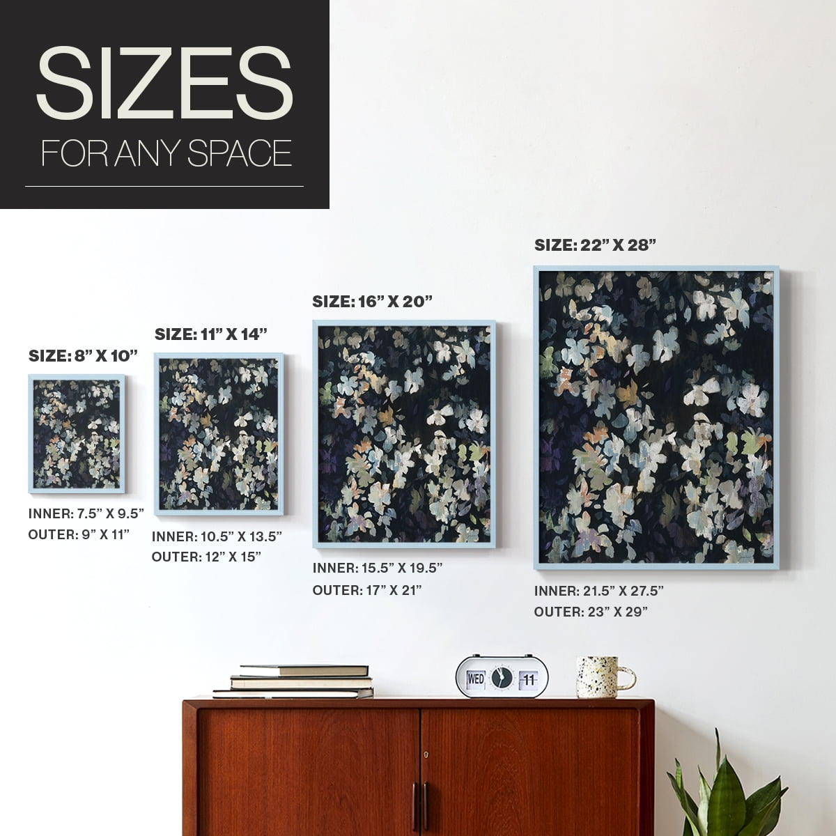 Whirlwind Framed Print in Blue Solid Wood 11 x 14 Framed Print