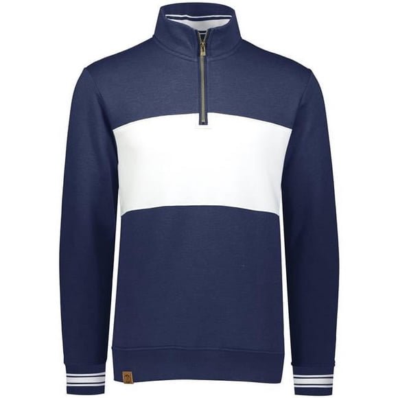Holloway 229565.57N.S Adult Ivy League Pullover, Navy Heather & White - Small