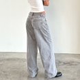 thumbnail image 6 of HKYNLAG Low Rise Jeans for Women 2025 Baggy Straight Wide Leg Pants Loose Fit Y2k Boyfriend Trendy Stretch Long Denim Pants Dark Gray L, 6 of 6