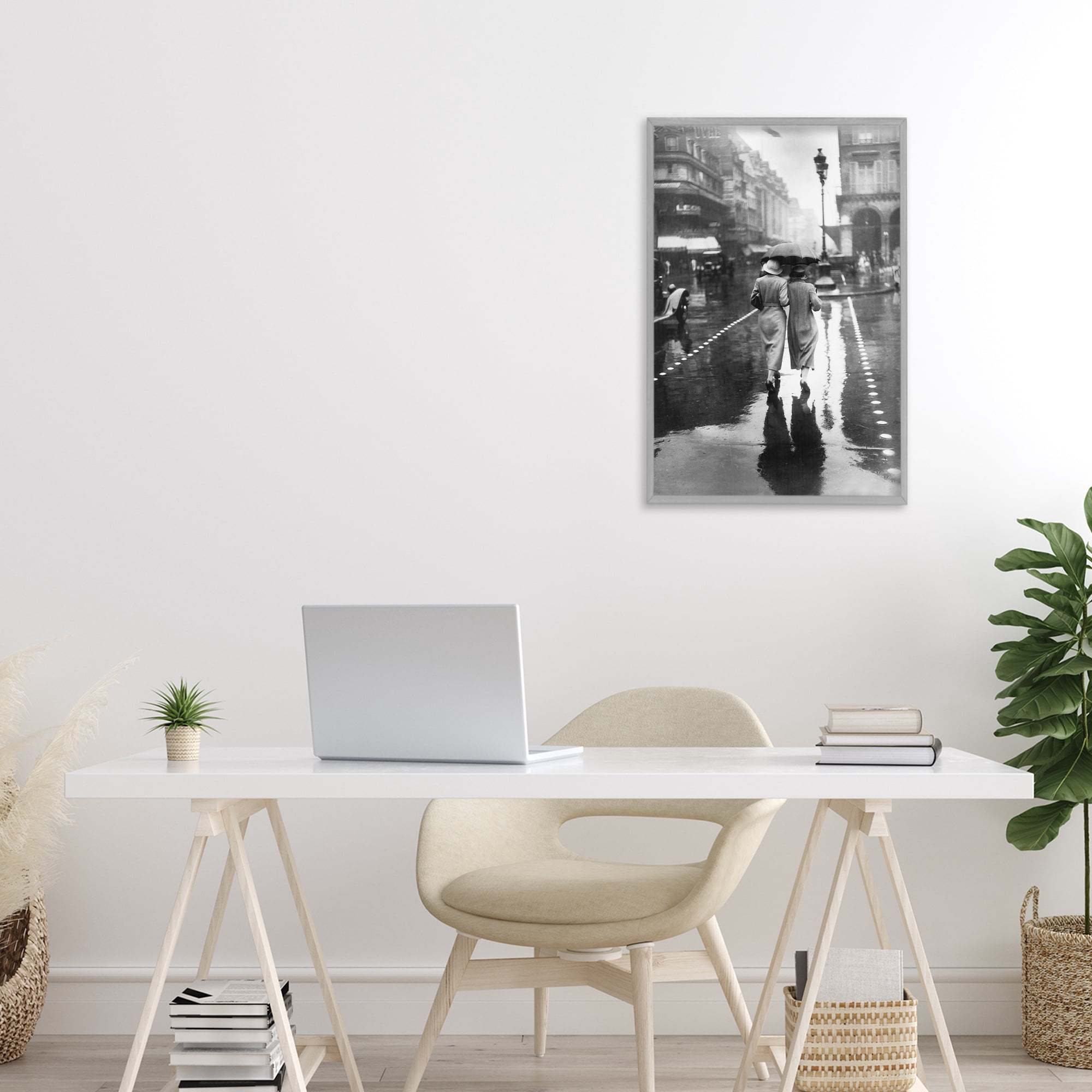 Stupell Industries Paris In The Rain Gray Framed Giclee Art, design by Vintage Hustle
