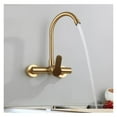 thumbnail image 2 of Brushed Gold Kitchen Faucet Swivel Pot Filler Tap Wall Mounted Hot And Cold Sink Tap Rotate Spout Stainless Steel ,Effortless Installation, 2 of 7