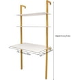 thumbnail image 3 of 3-Tier Industrial Wall Mount Desk, Ladder Desk with Open Shelves, Computer or Writing Desk for Home, Office, 20" D x 30" W x 72.8" H (White), 3 of 9