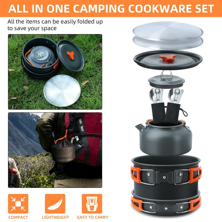 16pcs Camping Cooking Set Camping Cookware Set Camping Pot pan Set