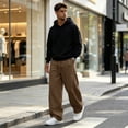 thumbnail image 7 of Men's Baggy Sweatpants Fleece Wide Leg Lounge Sweat Pants Drawstring Waist Jogging Pants with Pockets, 2XL, 7 of 7