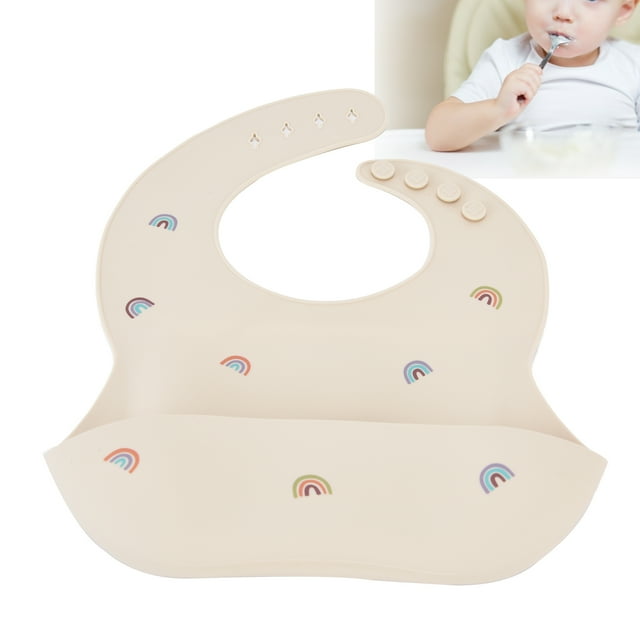 Alimentando Babero, Baberos de Silicona Niño Redondoado Unisex Ajustable Fácilmento Limpieza de Limpieza para Bebés Durante 1-3 Años de Bebé
