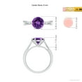 thumbnail image 4 of ANGARA Natural Tapered Shank 1.7 ct Amethyst Ring with Diamonds in 925 Sterling Silver for Women (Size-8mm) | February Birthstone, Anniversary, Jewelry Gift for Women | Natural Amethyst Ring, 4 of 8