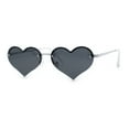 thumbnail image 5 of Womens Hippie Bubbly Heart Shape Half Rim Metal Lolita Sunglasses White - Black, 5 of 7