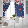 thumbnail image 5 of Fsddascl Christmas Trees Blackout Curtains for Bedroom/Living Room, Thermal Insulated Kitchen Curtains, Navy Blue Winter Snowflakes Xmas Balls Grommet Darkening Window Treatment Drapes 52"x84"x2, 5 of 6