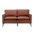 thumbnail image 5 of 55" Small Loveseat Sofa for Small Spaces,Leather Upholstered 2-Seater Sofa Couch Single Casual Sofa Chair for Living Room Office,Brown, 5 of 8