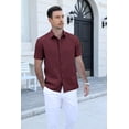 thumbnail image 2 of COOFANDY Men's Lightweight Breathable Short Sleeve Shirt, 100% Polyester, Easy-Care Wrinkle-Resistant for Daily Casual and Office Wear, 2 of 8