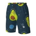 thumbnail image 5 of Disketp Men'S Swim Trunks Hawaiian Breathable Surf Beach Swimsuits Mesh Lining Beach Shorts With Pockets-Avocado In Space, 5 of 9