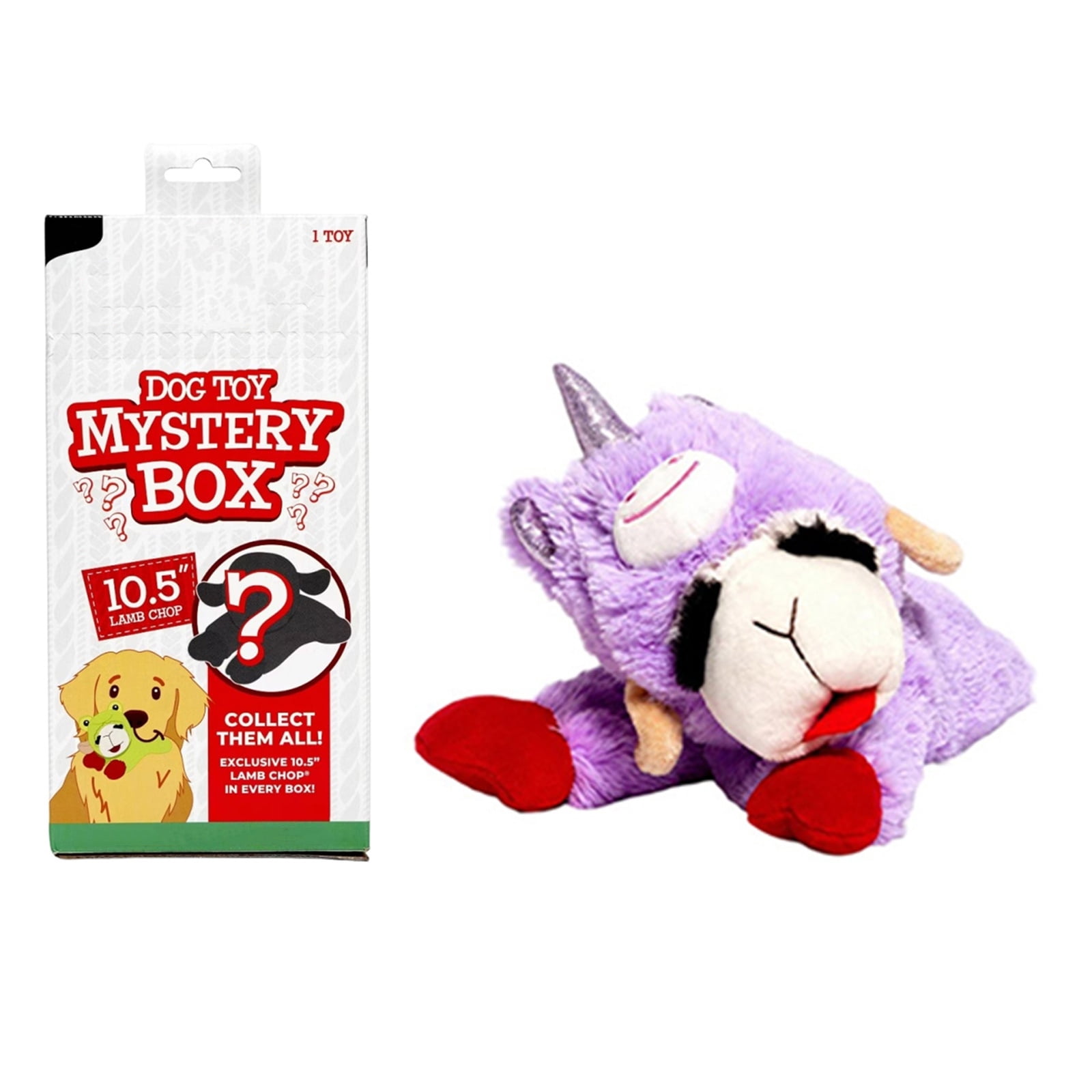 Lamb Chop Dog Toy Soft Plush Blind Box Dog Toys, Durable Plush Lamb Chop Dog Toy for Home Playtime, Bonding Interactive Game & Pet Gift(Purple)