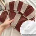 thumbnail image 4 of Twin XL Size Fitted Sheet Set - Oatmeal Tan Striped 2 Piece Bedding Sets 16" Deep Pocket Fitted Sheet with 1 Pillowcases, Farmhouse Country Minimalist Stripes Brushed Microfiber Hotel Bed Sheets, 4 of 9