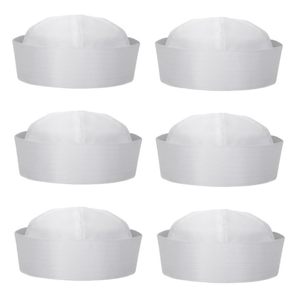 TOPTIE 6 PCS White Sailor Hats, Navy Captain Hats Dress Up Party Hat Yacht Hat