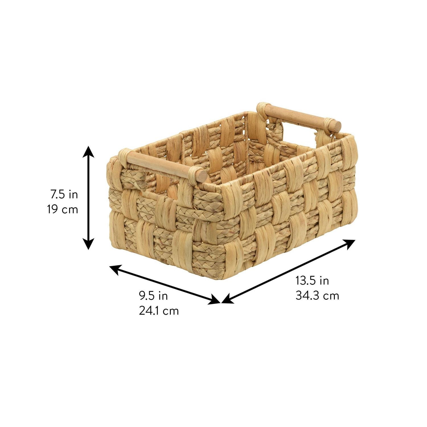 Zenna Home Water Hyacinth and Natural Leaf Woven Storage Basket, Natural Finish