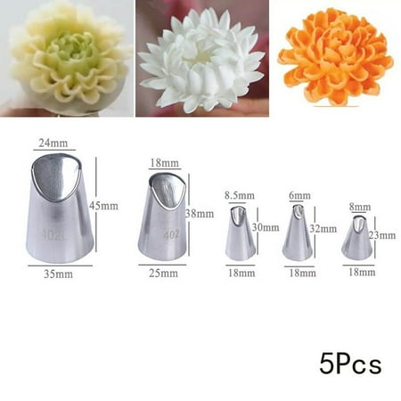

1/4/5Pcs Cake Decorating Set Icing Piping Pastry Tips Nozzles Kitchen Accessories Stainless Steel Puff Cookie Cream Cake Tools