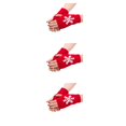 thumbnail image 3 of Minnieouse 1 par de guantes de medio dedo, cubierta de mano artesanal exquisita y cómoda con patrón de copos de nieve para interior y exterior, Type1 NO1, 3 of 6