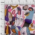thumbnail image 2 of oneOone Cotton Silk Light Purple Fabric Abstract Comic Face Sewing Craft Projects Fabric Prints By Yard 42 Inch Wide, 2 of 6