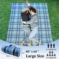 thumbnail image 2 of Couvertures de Pique-Nique Extérieures Imperméables, Couverture Extérieure Portable Anti-Sable avec 3 Couches, Grande Couverture de Pique-Nique Pliable pour Parc, Herbe, Randonnée, Camping, Voyage et Plage 80 Pouces x 60 Pouces, 2 of 4