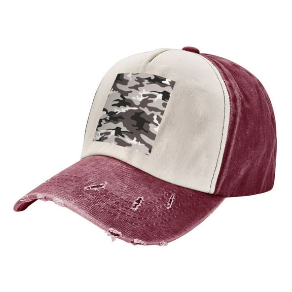 Camouflage Gray Distressed Baseball Cap Dad Hats for Men Women Vintage Trucker Hat Low Profile Ball Caps