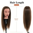 thumbnail image 5 of 20" Mannequin Head Human Hair,100% Real Hair Mannequin Head,Cosmetology Human Hair Mannequin Doll Head for Hair Styling,Practice Braiding Styling Head with Table Clamp Suitable for Hair Extensions, 5 of 8