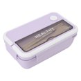 thumbnail image 3 of Meal Prep Container, Portable Lunch Box Plastic 1100ml Large Capacity With Spoon For Students For School Purple,Green,Blue Yellow,Tender Pink, 3 of 8