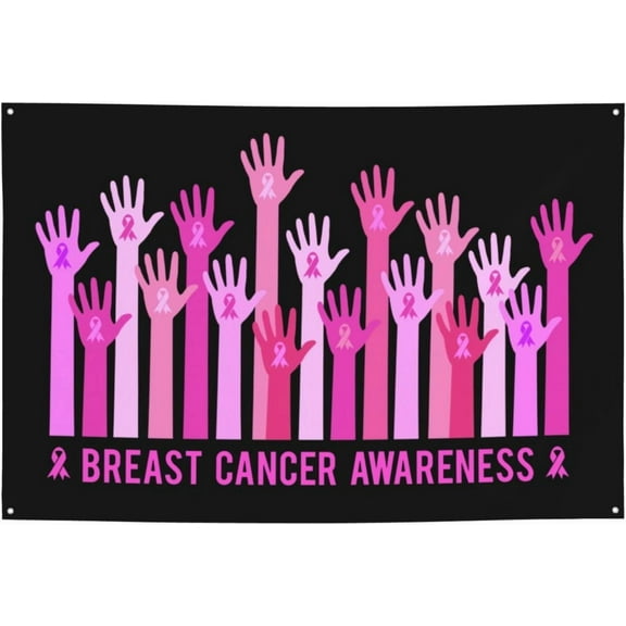 Breast Cancer Awareness Month Banner Backdrop Large Banner Decorations Yard Signs Indoor Outdoor Party Decorations 47x71in