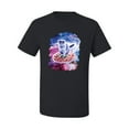 thumbnail image 2 of Wild Bobby, Cute Trippy Space Cat Riding Pizza, Animal Lover, Men Graphic Tees, Black, 4XL, 2 of 3