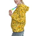 thumbnail image 2 of Fotbe Yellow Limes Pattern Womens Long Sleeve Hoodie, Pullover Hooded Sweatshirt, Kangaroo Pocket Hoodie with Eye-catching Drawstrings-Small, 2 of 7