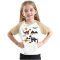 thumbnail image 5 of Virmaxy Toddler Boys Girls Kawaii Dinosaur Print T-Shirt Children'S Trendy Plunger Short Sleeve Blouses 2025 Summer Lightweight Loose Fit Crewneck Blouses Tops Beige-1 3 Years, 5 of 8