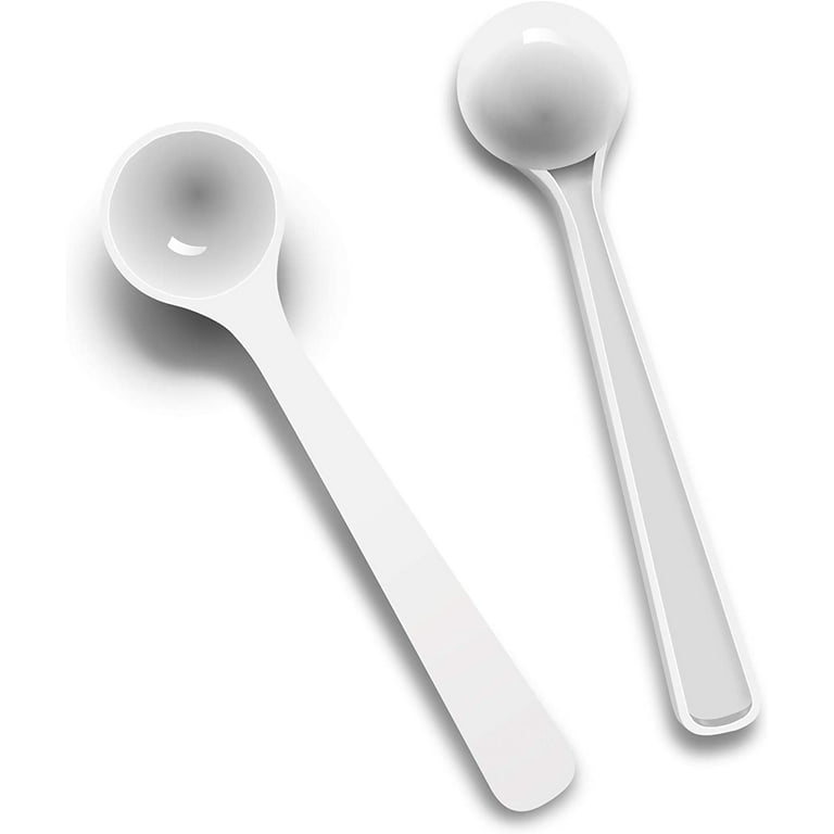 Uxcell Micro Spoons 5 Gram Measuring Scoop Plastic Round Bottom Mini Spoon with Hole 30 Pack, White