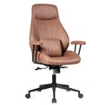 thumbnail image 1 of Costway Chaise de Bureau Ergonomique Haut Réglable en Daim avec Support Lombaire Brun Foncé, 1 of 11