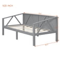 thumbnail image 2 of Harper & Bright Designs Twin Size Wooden Daybed with Sturdy Frame and Side Rails, Living Sofa Bed for Guest Room, Gray, 2 of 11