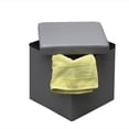 thumbnail image 6 of Evideco French Home Goods Folding Storage Ottoman, Faux Leather, Cube, Gray, 14 Inch, 6 of 7
