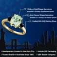 thumbnail image 2 of Gem Stone King 2.94 Ct Oval Green Prasiolite Black Diamond 18K Yellow Gold Plated Silver Ring, 2 of 6
