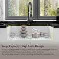 thumbnail image 2 of 33" x 18" White Fireclay Farmhouse Single Bowl Kitchen Sink with Basket Strainer and Bottom Grid, 2 of 7