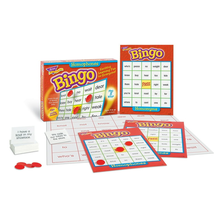 bingo商品 Trend Enterprises Homophones Bingo Game - Walmart.com