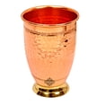 thumbnail image 2 of Indian Art Villa Handmade Copper Hammered Designer Drinking Glasses with Brass Bottom, Brown Finish, Drinkware – 13.5 oz Each, Set of 6 Pcs, 2 of 4