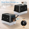 thumbnail image 5 of PAWZ Road Stainless Steel Litter Box, Enclosed Large Cat Litter Box with Scoop, Odor Control Easy Clean, Black, 5 of 12