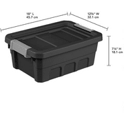 6-pack Unbranded Plastic Storage Bin Stackable - 6 Pack, 4 Gallon, Black — Home & Garage Storage, Stackable Design