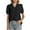 Black, variant on Timegard Womens Tops V Neck Puff Short Sleeve Lightweight Blouse Casual Work Tops Ruched Solid Color