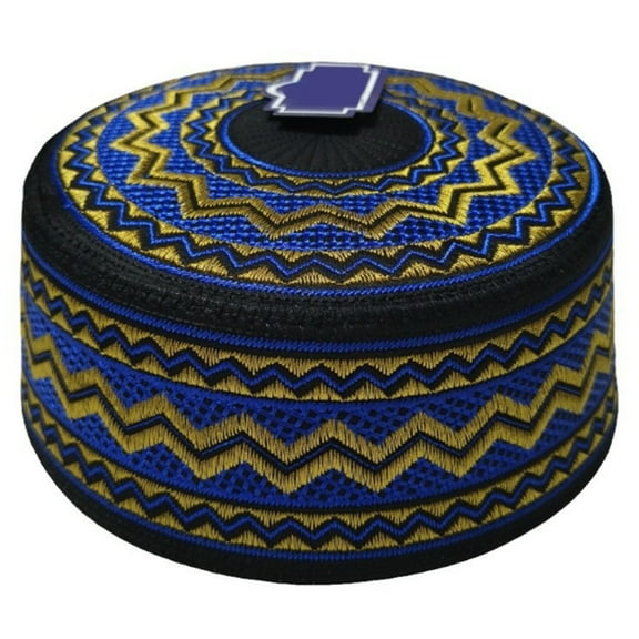 ROZYARD Breathable Kufi Caps Embroidered Flower Round Hat Men’s Arabia Hat for Daily Use