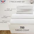 thumbnail image 3 of 7-PC Split King Sheet Set for Adjustable Bed - (Extra Pillowcases) 700-Thread-Count 100% Egyptian Cotton, Sateen Weave - Long Staple 700TC Cotton, 10-Inches Deep Pockets - White, 3 of 7